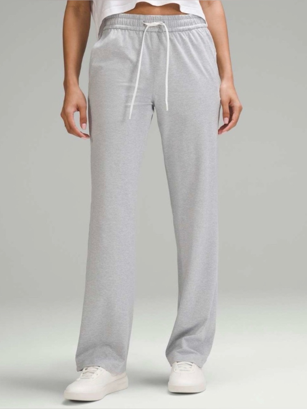 Lululemon Soft Jersey Straight-Leg Mid-Rise Pant Heathered Core Ultra Light Grey